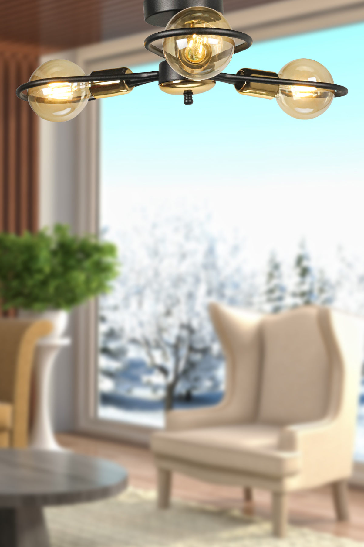 Kasım Chandelier Black